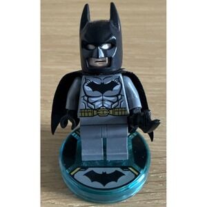 LEGO Gray Batman Minifigure w/ Character Game Disc | Authentic LEGO | Ships Free